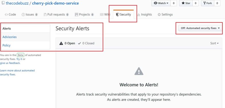 GitHub Security alerts on Vulnerabilities - TheCodeBuzz