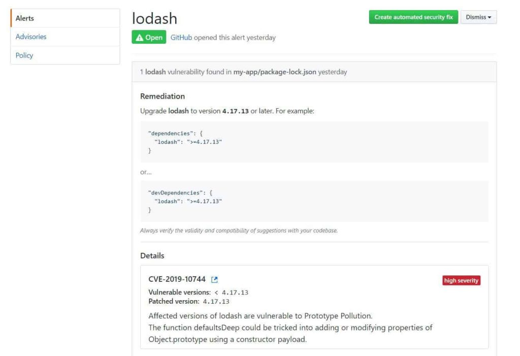 GitHub Security alerts on Vulnerabilities - TheCodeBuzz