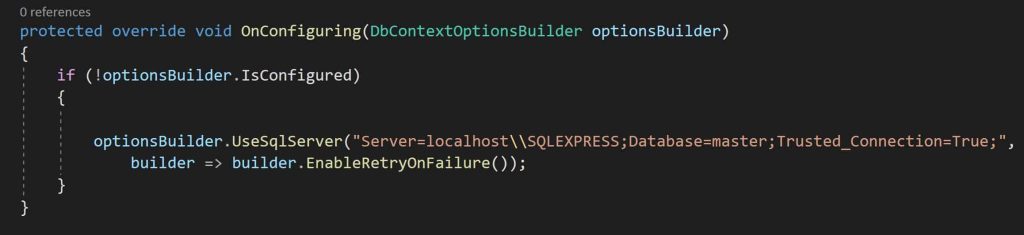 SQL database Connection Resiliency in Entity Framework ASPNET Core
