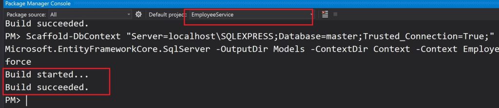 scaffold dbcontext build failed
