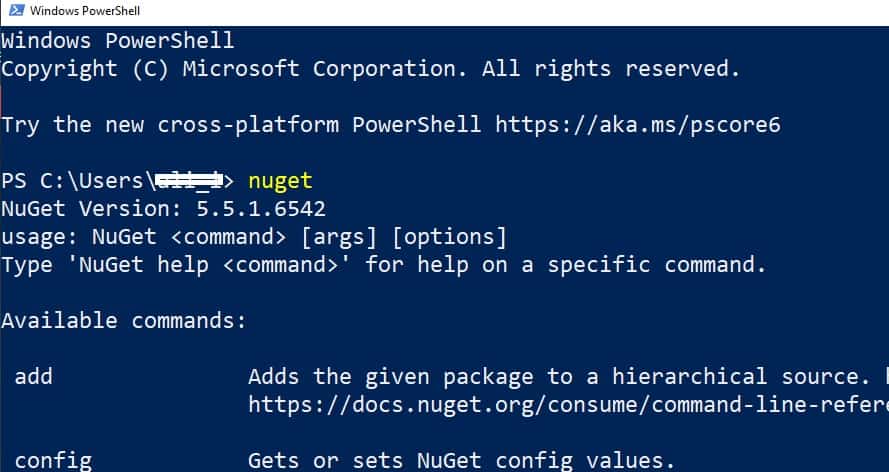 nuget is not recognized
