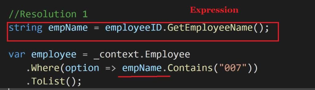 QueryLINQ Evaluation in Entity Framework Guidelines