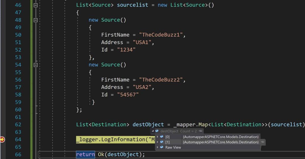 Automapper mapping generics list or array Configure Automapper in ASPNET Core Getting started | TheCodeBuzz