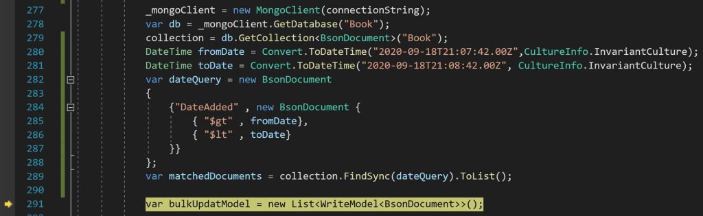 MongoDB C NET Date Time query
