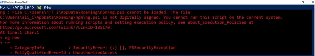 Resolving PowerShell execution of scripts is disabled on this system