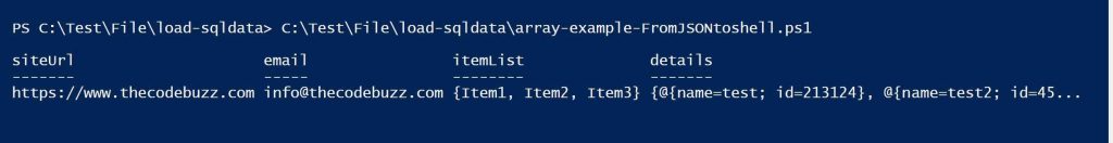 Use JSON array in PowerShell script