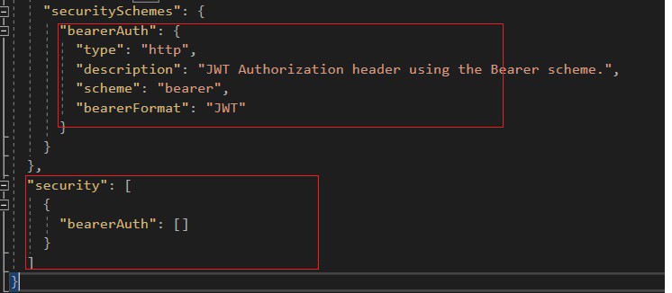 Swagger JSON for openapi 30 for jwt bearer authenticaiton Swagger 30 example OpenApi 30 sample example