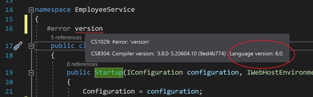 what are the correct version numbers for c sharp