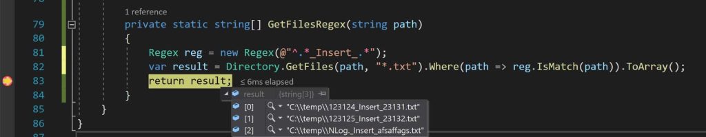 Regular expression for valid filename Getfiles CSharp