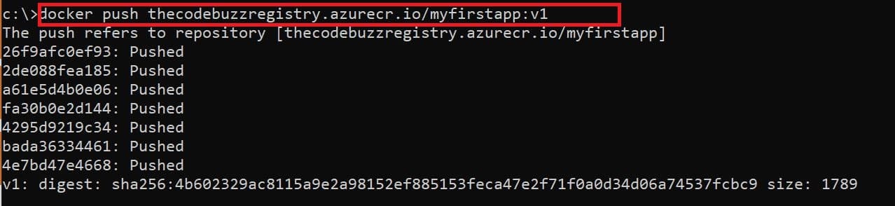 Azure CLI – Push a container to Azure Private Registry - TheCodeBuzz