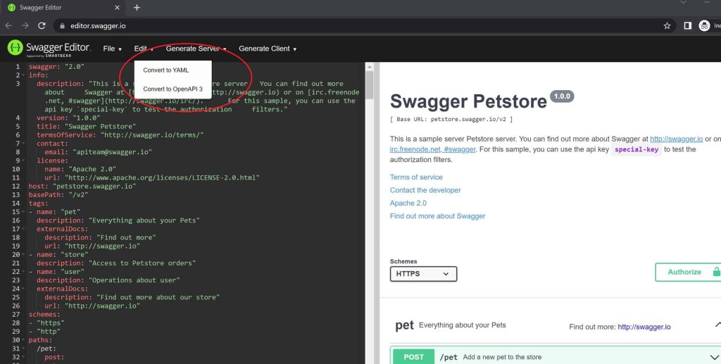 Convert Swagger 20 To OpenAPI 31